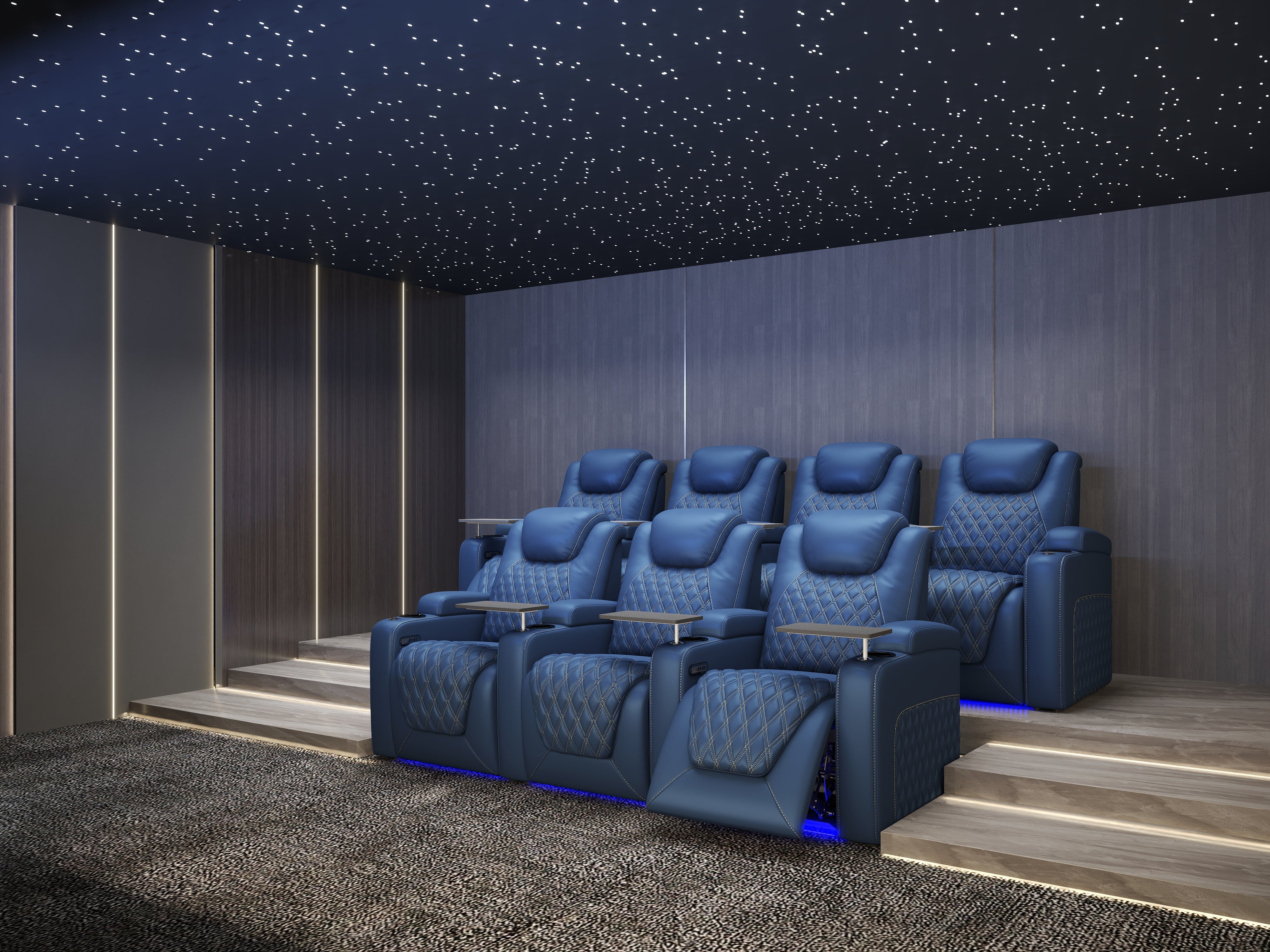 Blue Theater Recliners – Theater Seat Shop