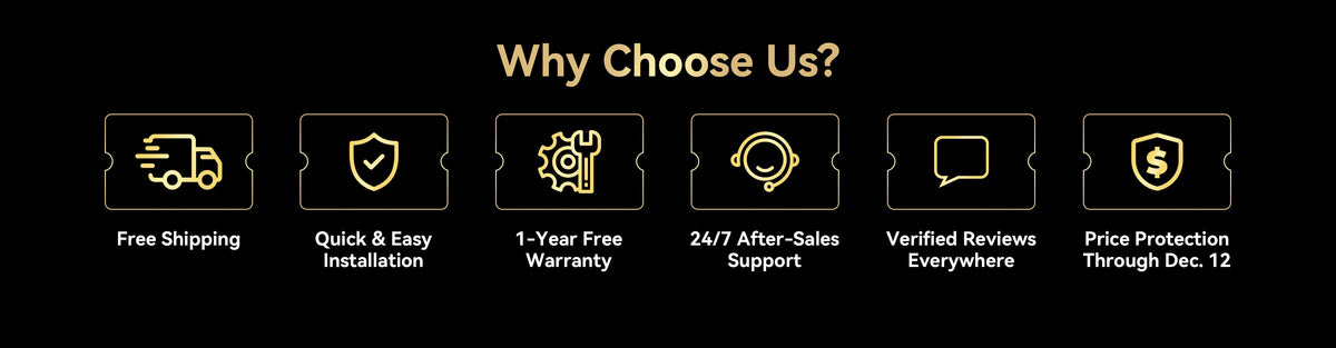 Why choose Weilianda: free shipping, easy assembly, one-year warranty, 24/7 after-sales support, verified reviews, and price protection through December 12, 2026.