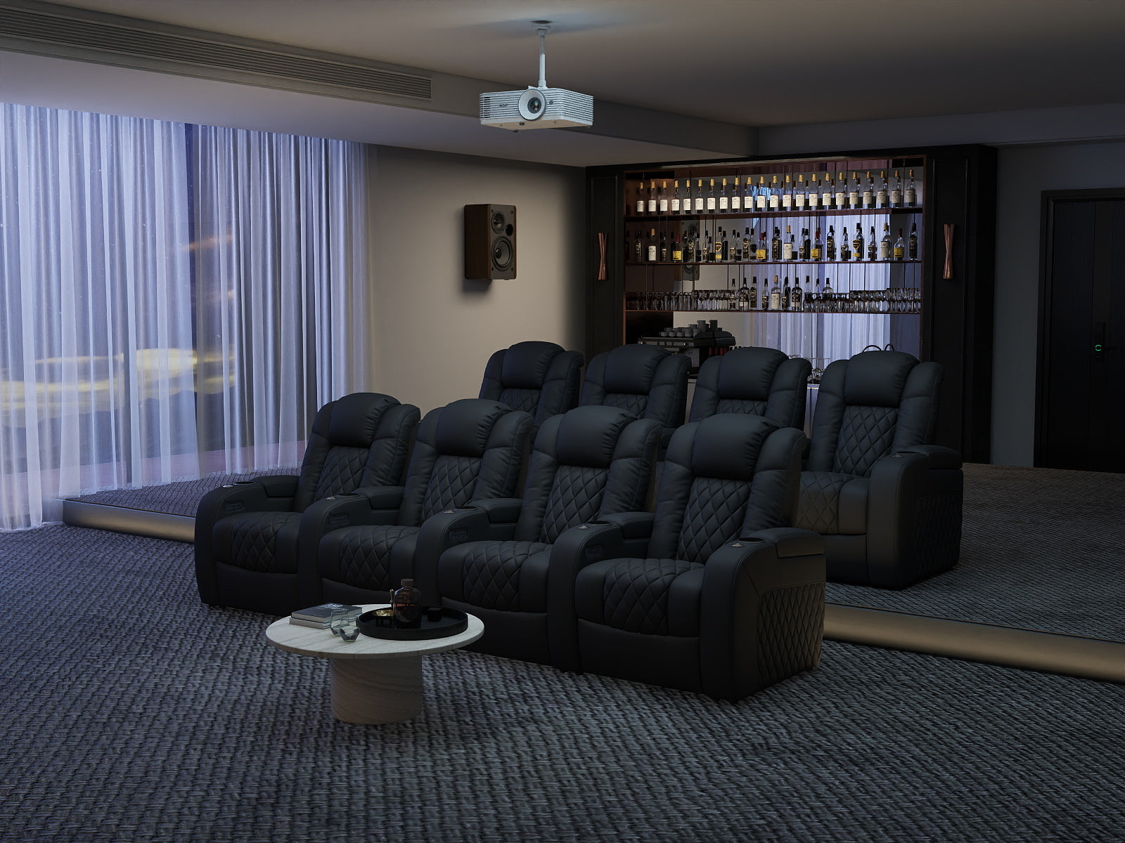 Power-Adjustable Headrest Recliner