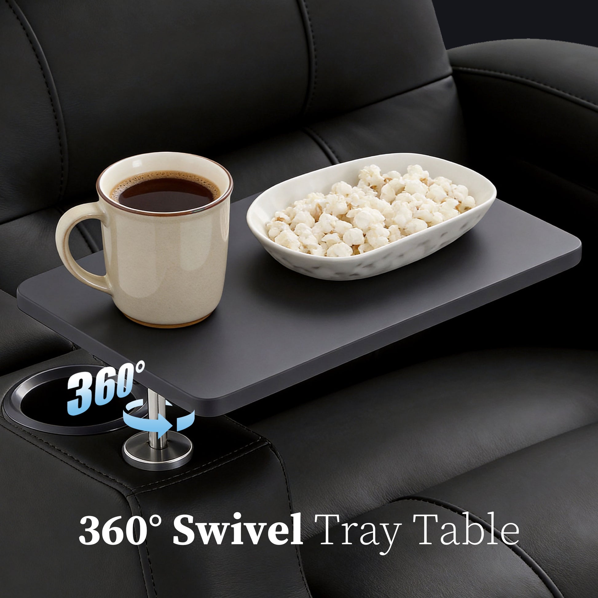 Edgex Series theater recliner with 360-degree swivel tray table