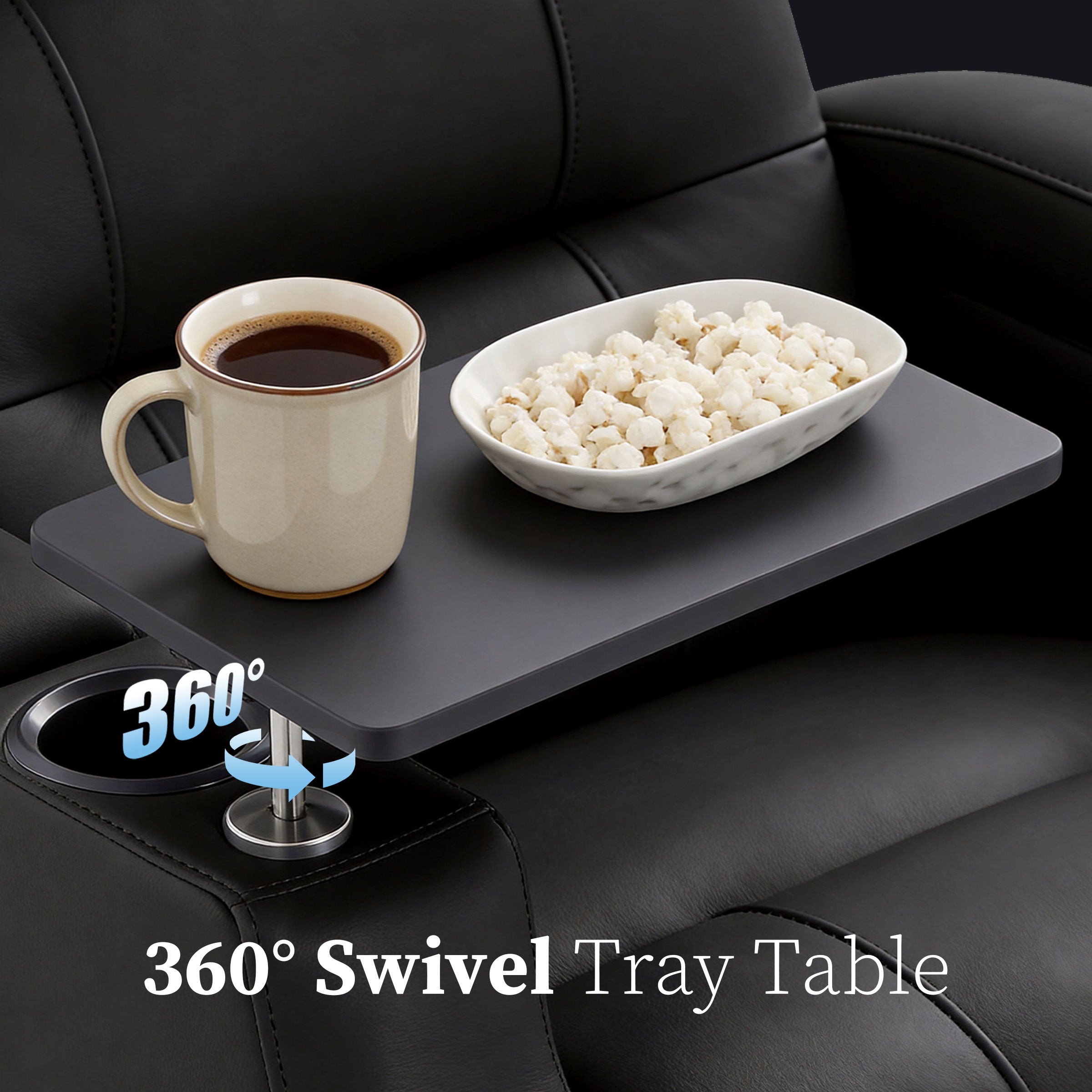 Edgex Series theater recliner with 360-degree swivel tray table