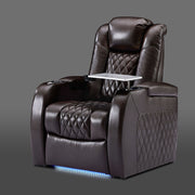 Brown single genuine leather theater