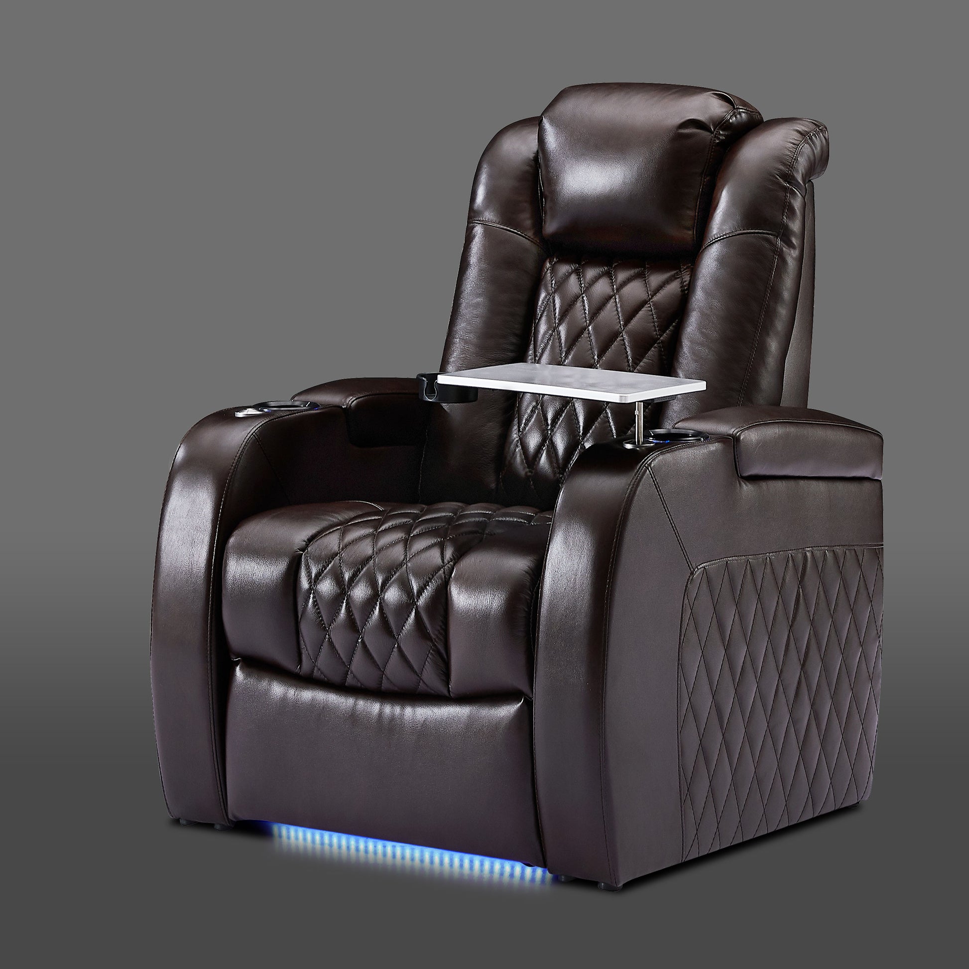 Brown single genuine leather theater