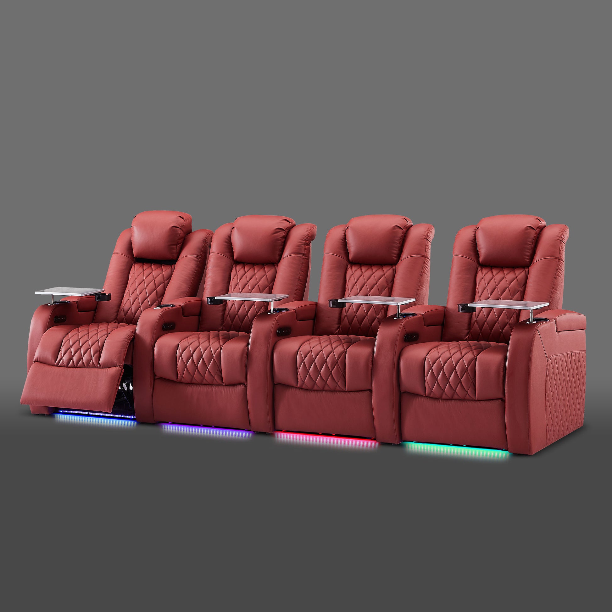Red 4  seat electric chair designed for home movie nights
