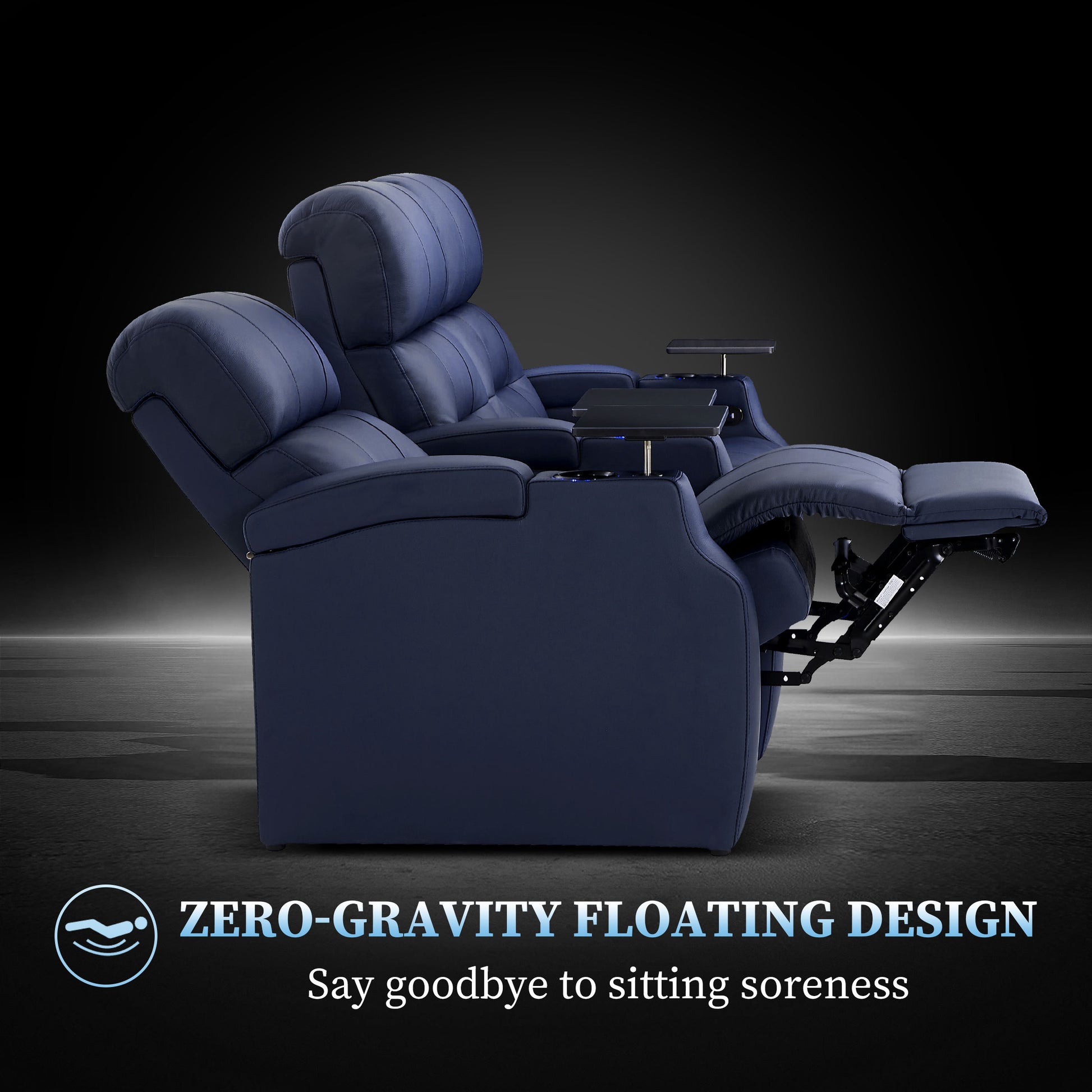 Edgex Series blue zero gravity recliner position for full-body relaxation