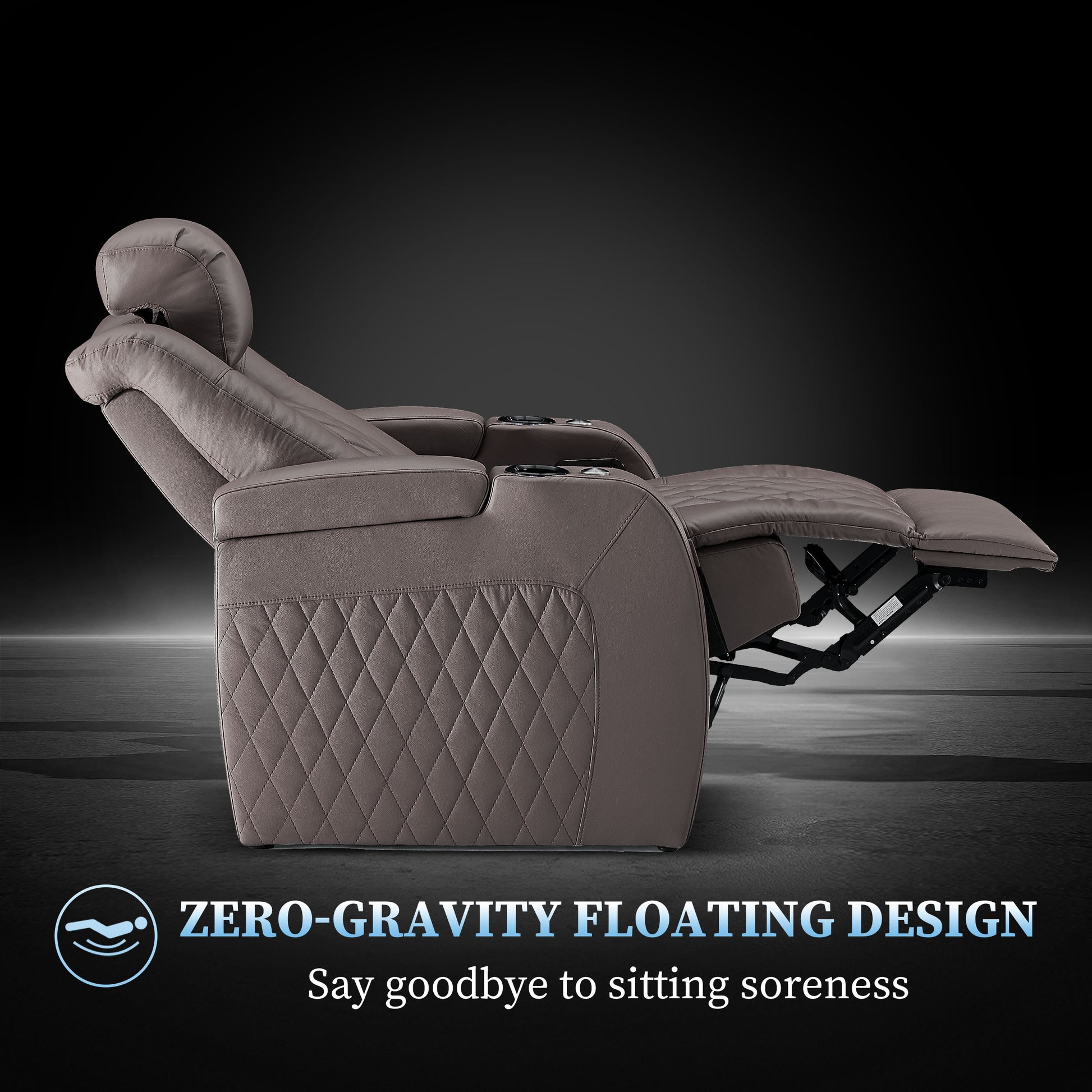 Grey zero gravity flat reclining chair
