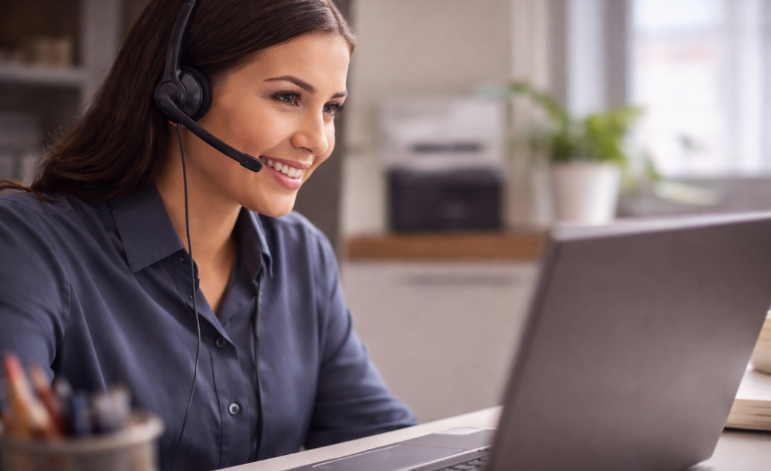 Friendly customer support representative providing pre-sale assistance and post-sale service
