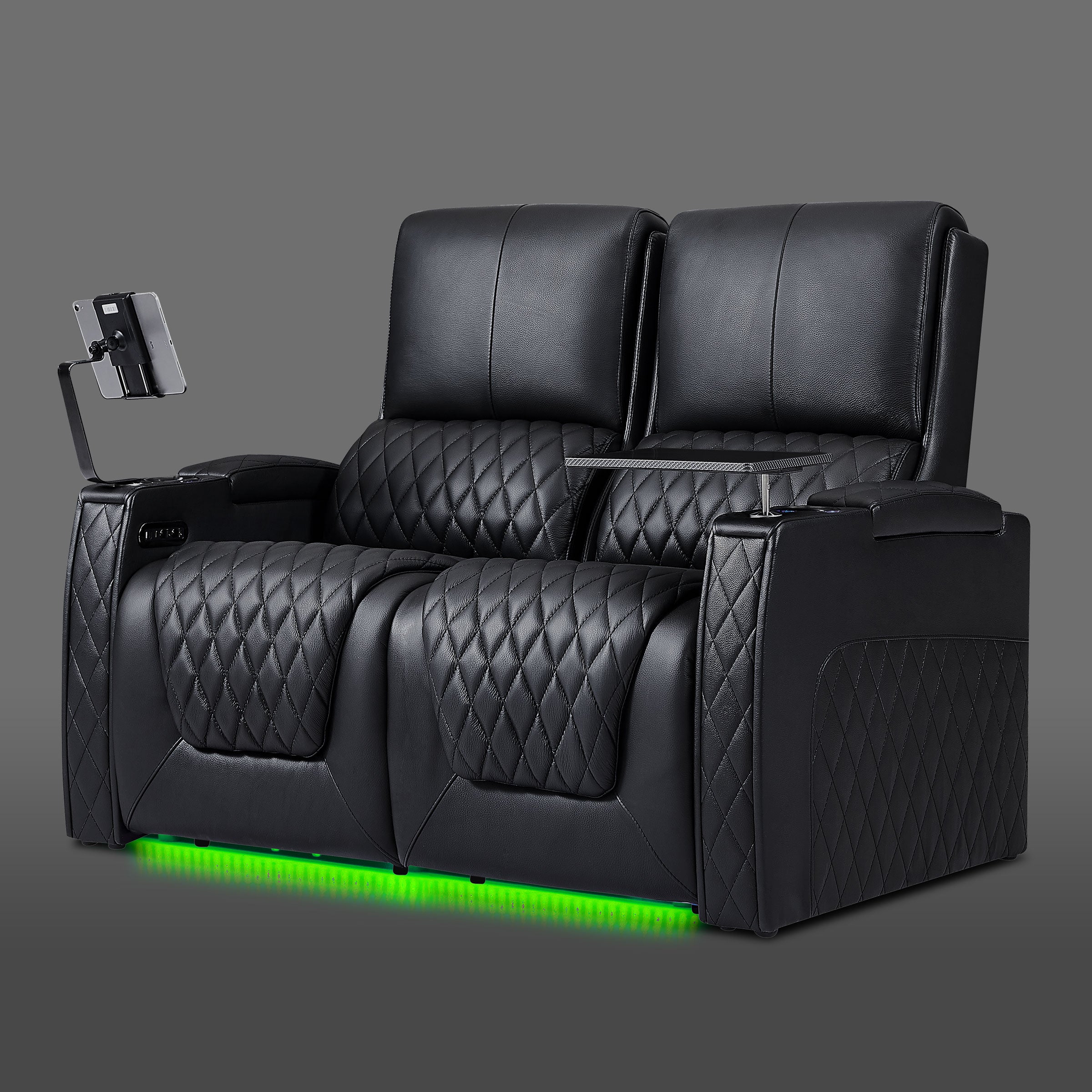 Black power loveseat with zero gravity reclining