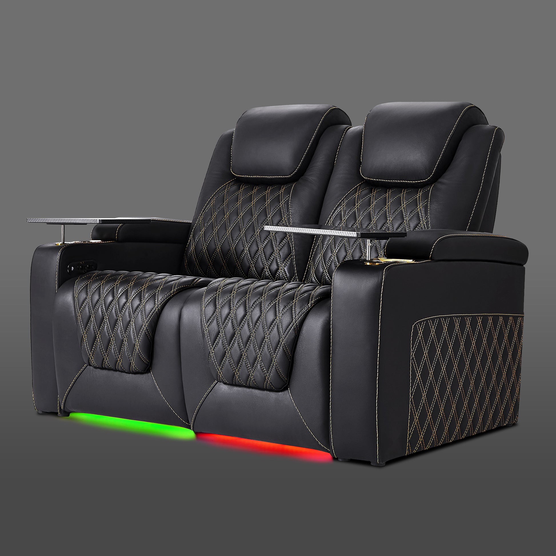 Black power loveseat with zero gravity seating