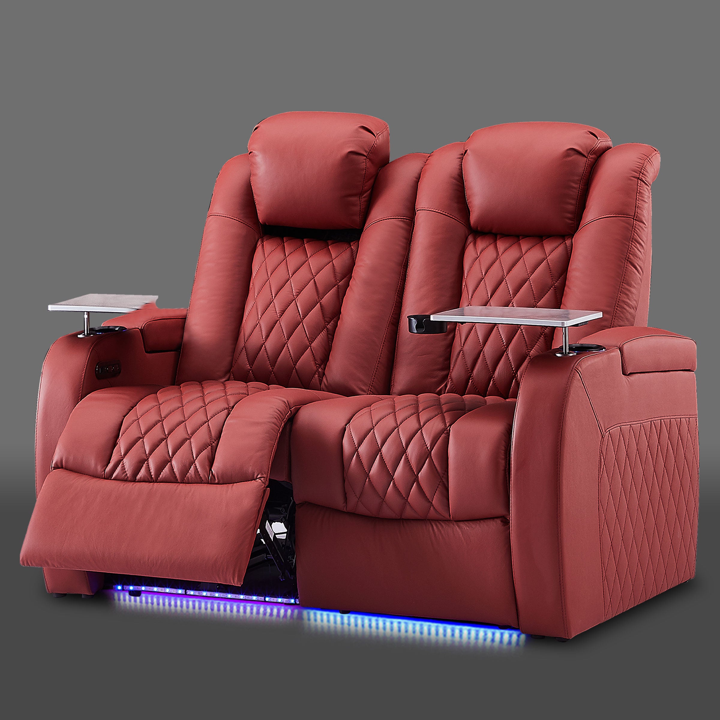 Red power loveseat reclining