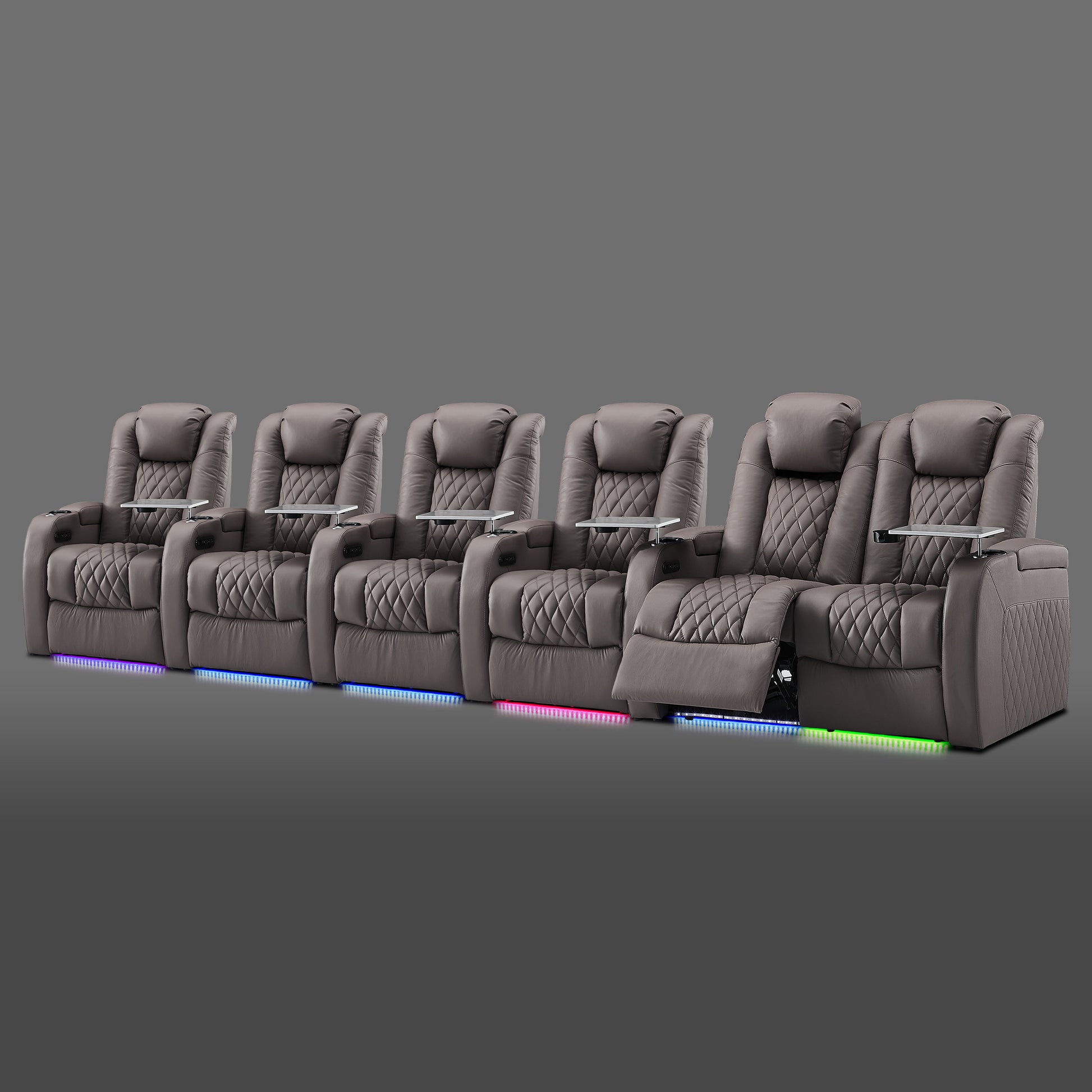 Gray six chair layout with the right side chairs grouped together