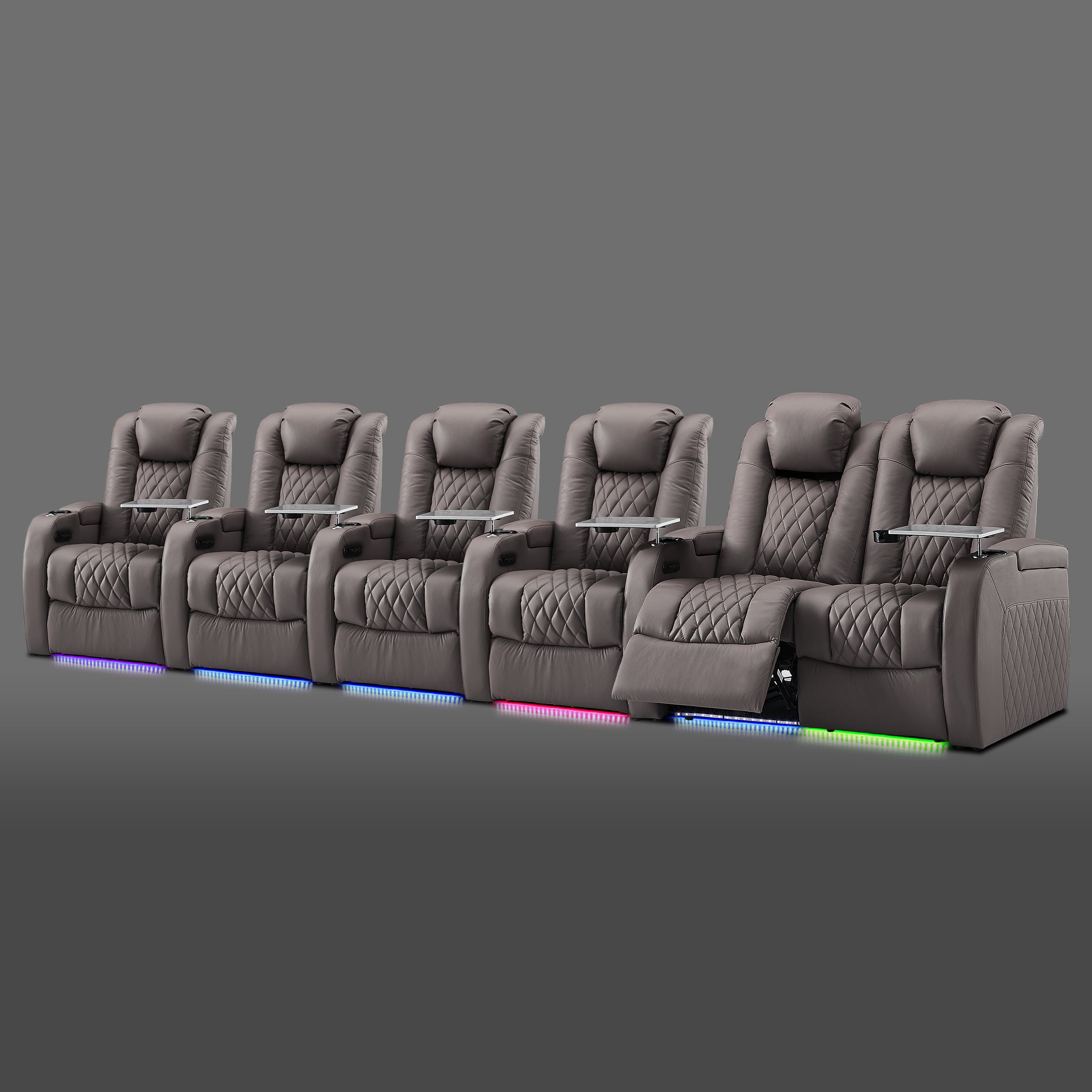 Gray six chair layout with the right side chairs grouped together